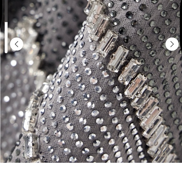 Naeem Khan Silver Chevron Maxi Skirt - Picture 6 of 10